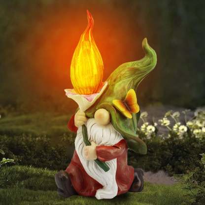 Solar Garden Decor,Garden Gnome Statue With Solar Lamp-xinru