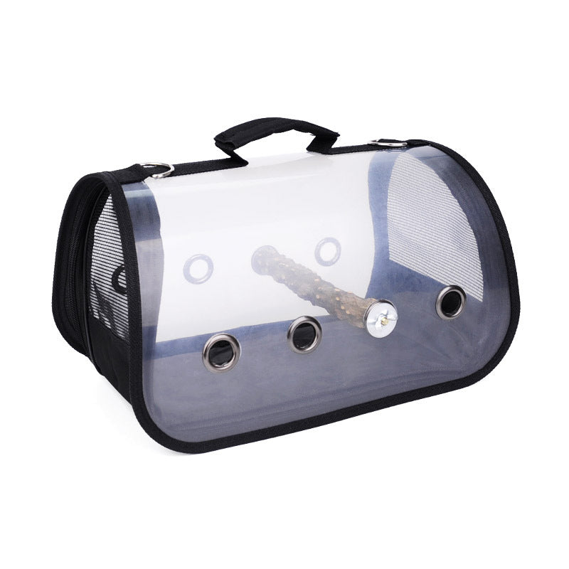Bird Transparent Travel Take-out Breathable Parrot Handbag-xinru