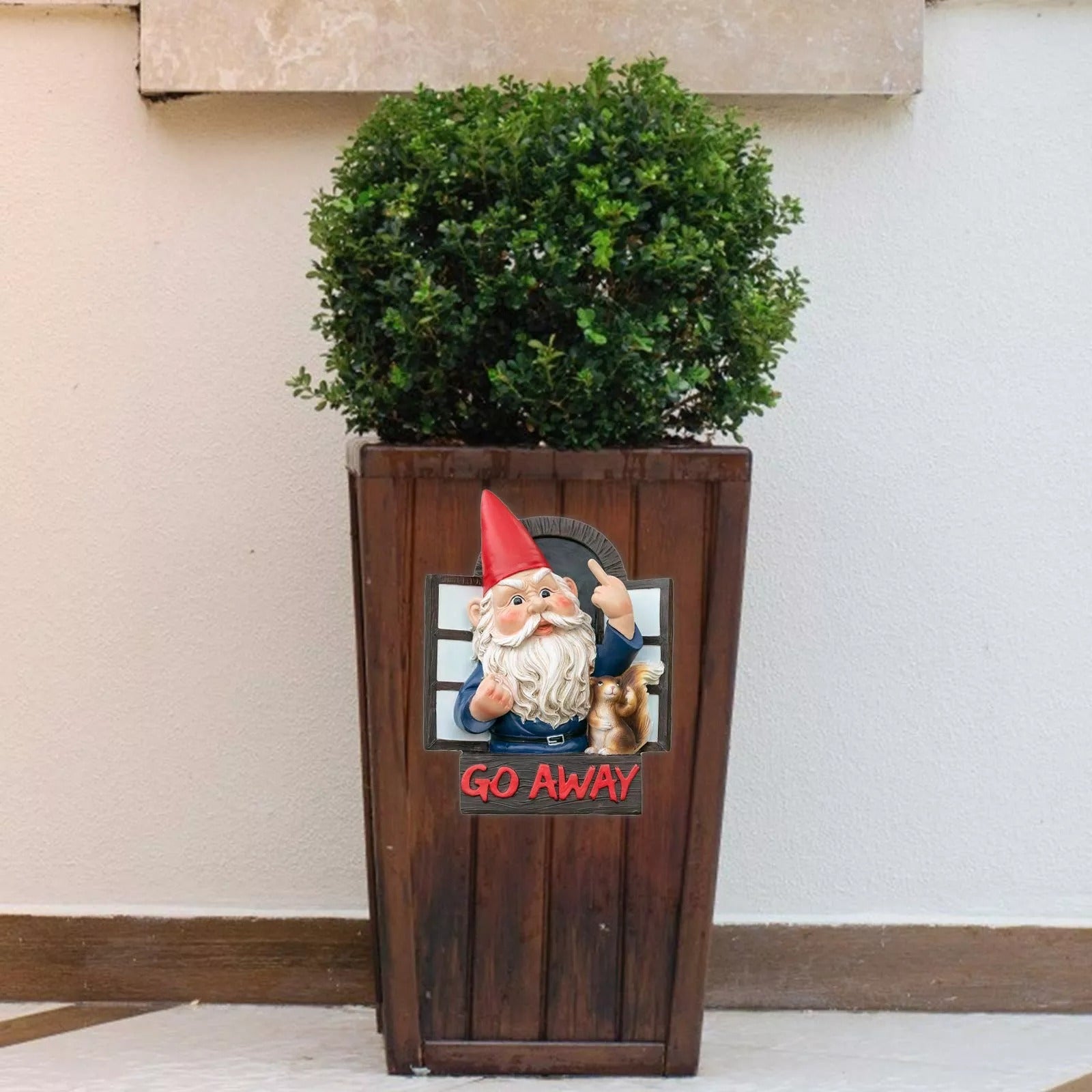Go Away Garden Gnome Funny Whimsical Grumpy Gnome Figurine-xinru