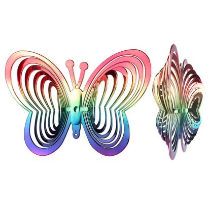 Reflective Windmill Decor Butterfly Wind Chimes Metal Wind Spinner-xinru