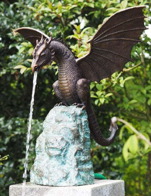 Precision Casting Fire-breathing Dragon Sculpture Waterscape-xinru