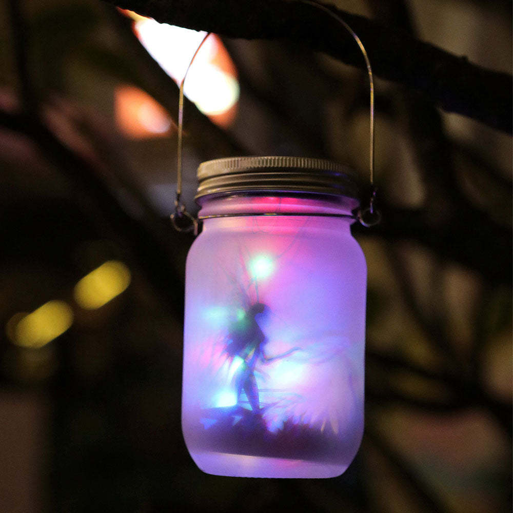 Solar Light Outdoor Fairy Lantern Hanging Glass Mason Jar Light Led Lamp-xinru