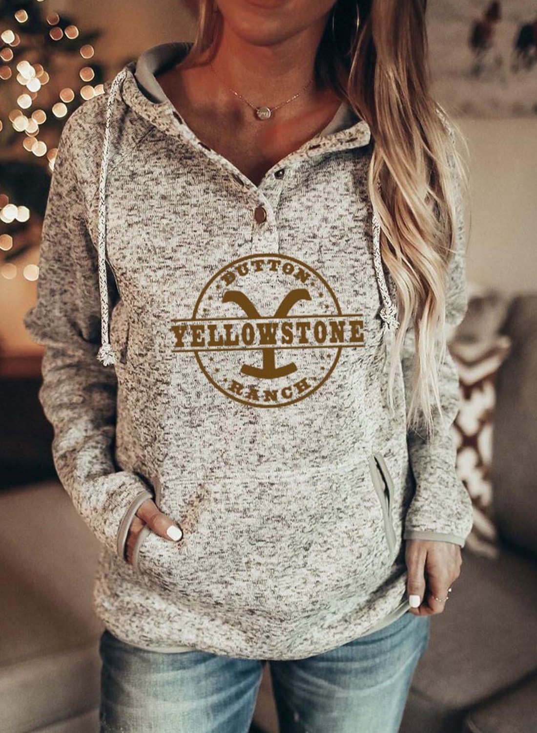Ladies Yellowstone Film and Television Print Hoodie-xinru shop
