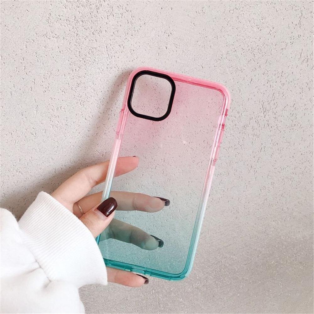 Shockproof Gradient Transparent Case-xinru