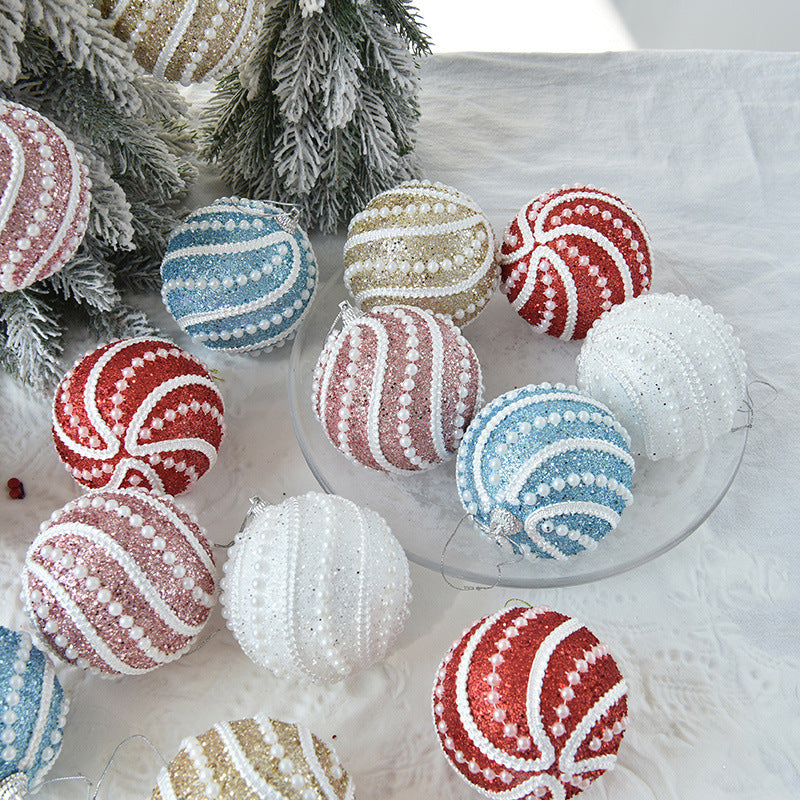 Sparkly All Over Christmas Ball Ornaments, Set of 4-xinru shop