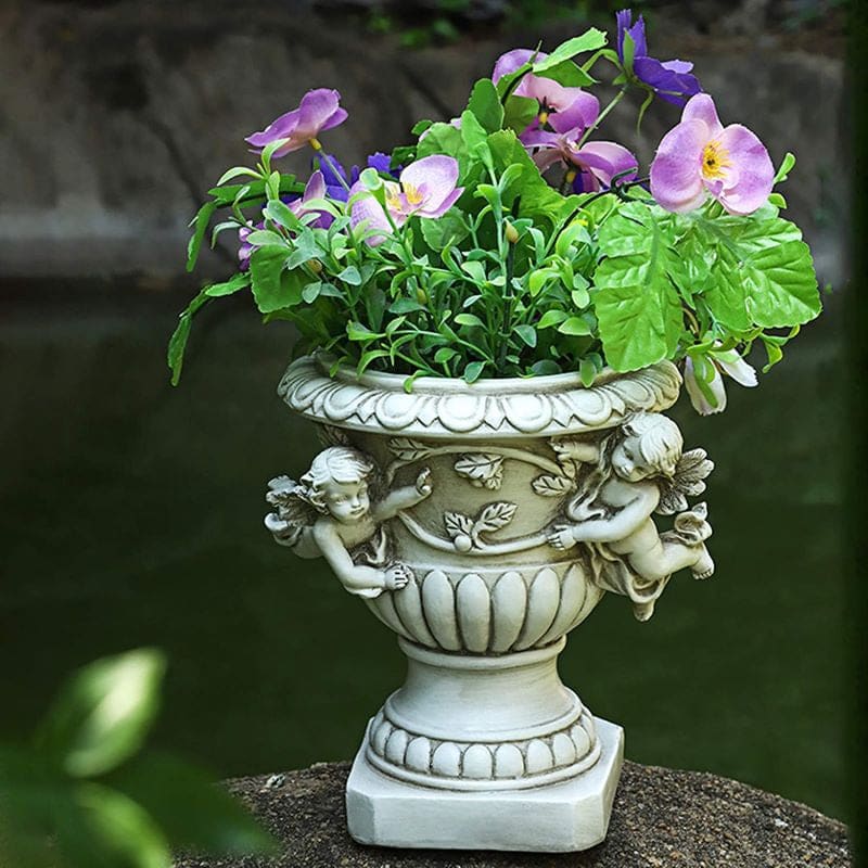 Classical Antique Resin Garden Angel Planters-xinru
