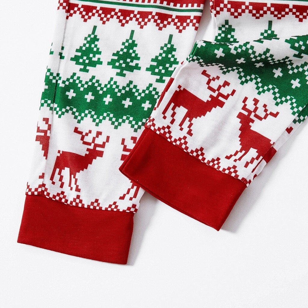 Christmas Gnome and Letter Print Red Family Matching Long-sleeve Plus Size Pajamas Sets With Pets-xinru shop