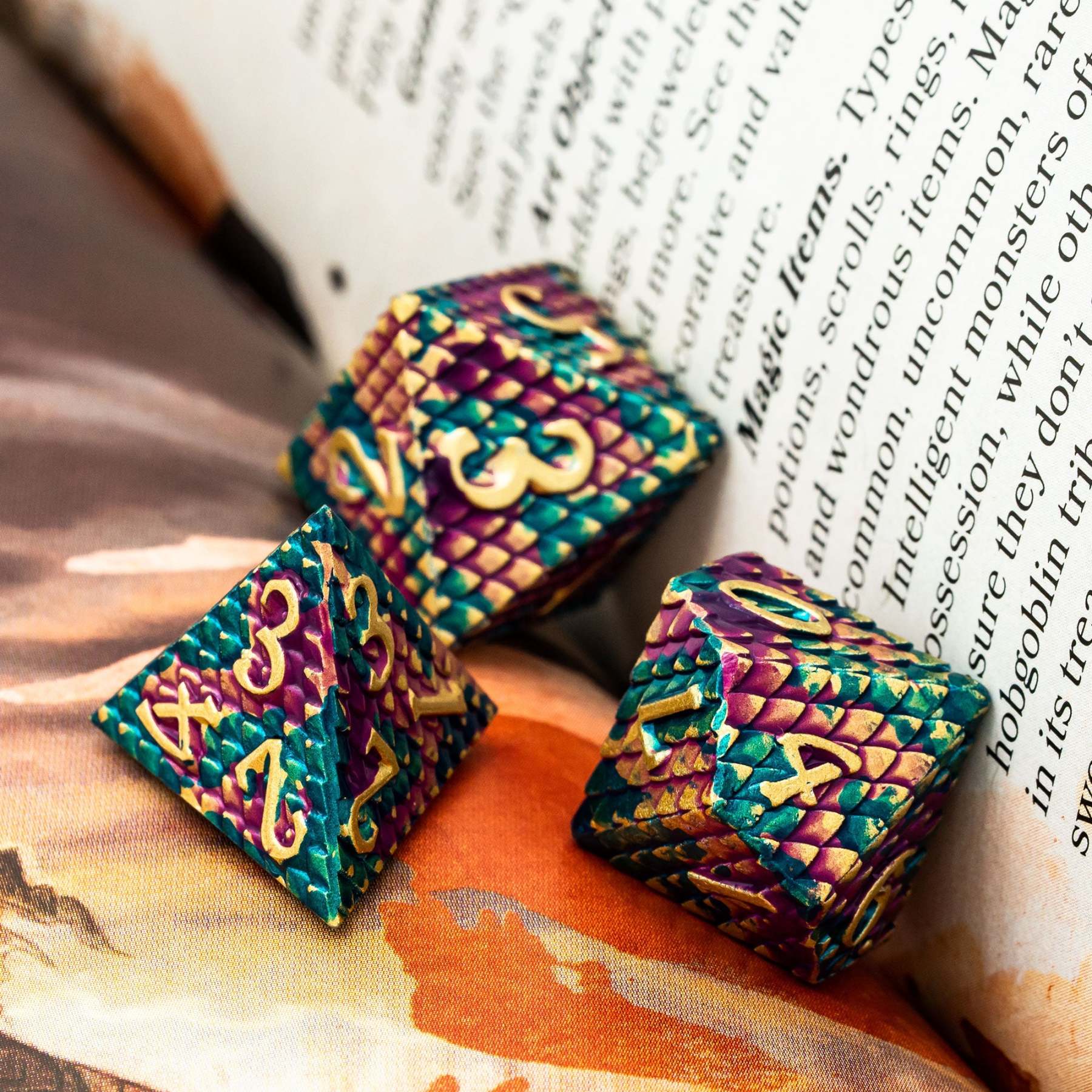 Dragon Scales Metal Dice Set  DND Tabletop Gaming-xinru