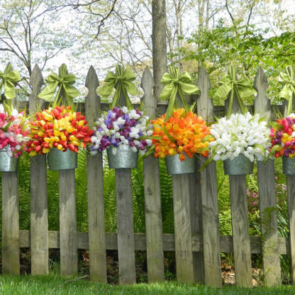 Tulip Buckets for Front Door Spring Tulip Wreaths-xinru