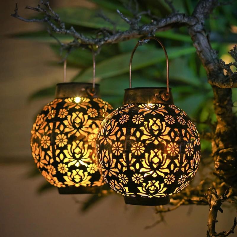 Hollowed-Out Solar Hanging Lantern-xinru shop