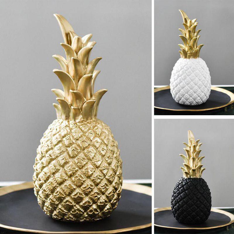 Nordic Modern Home Decor Golden Pineapple Creative Wine Cabinet Window Desktop Display Props Home Decoration Accessories 201125
