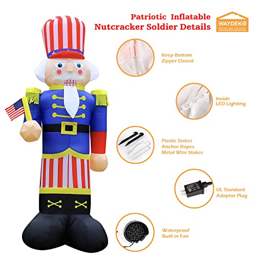 Inflatable Nutcracker Soldier 4th Of July Patriotic Independence Day Garden Ornament-xinru