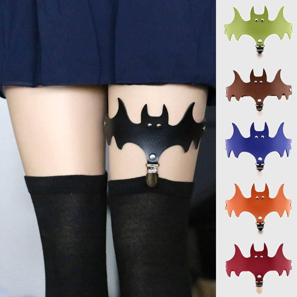 Lady Adjustable Halloween Bat Wing Thigh Leg Stockings Suspender Garter Belt-xinru