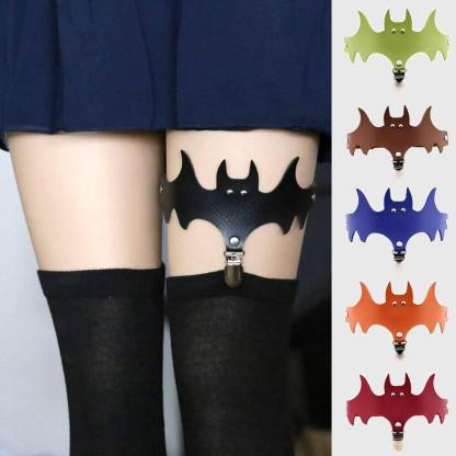 Lady Adjustable Halloween Bat Wing Thigh Leg Stockings Suspender Garter Belt-xinru