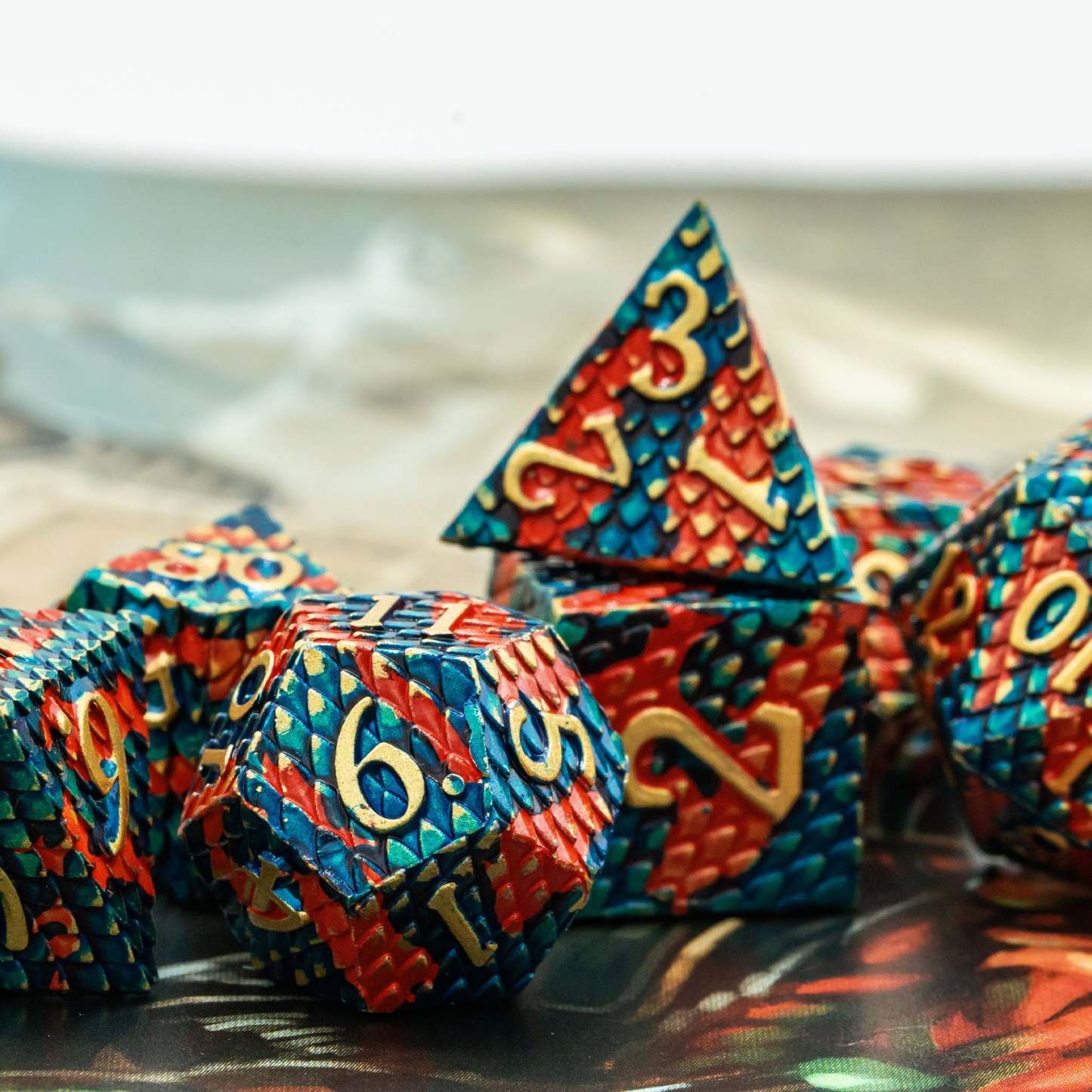 Dragon Scales Metal Dice Set  DND Tabletop Gaming-xinru