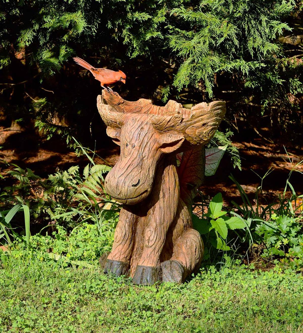 Resin Carved ElkResin Moose Birdbath-xinru