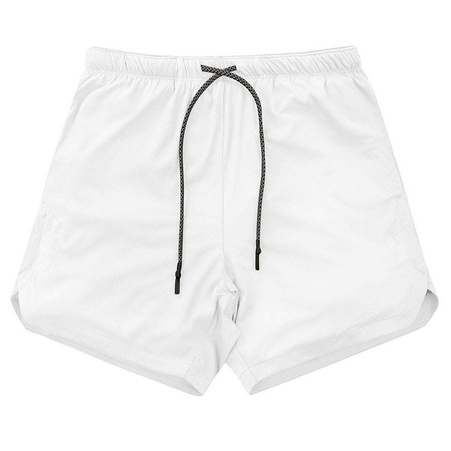 Men Drawstring Waist Sports Shorts With Phone Pocket-xinru