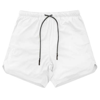 Men Drawstring Waist Sports Shorts With Phone Pocket-xinru