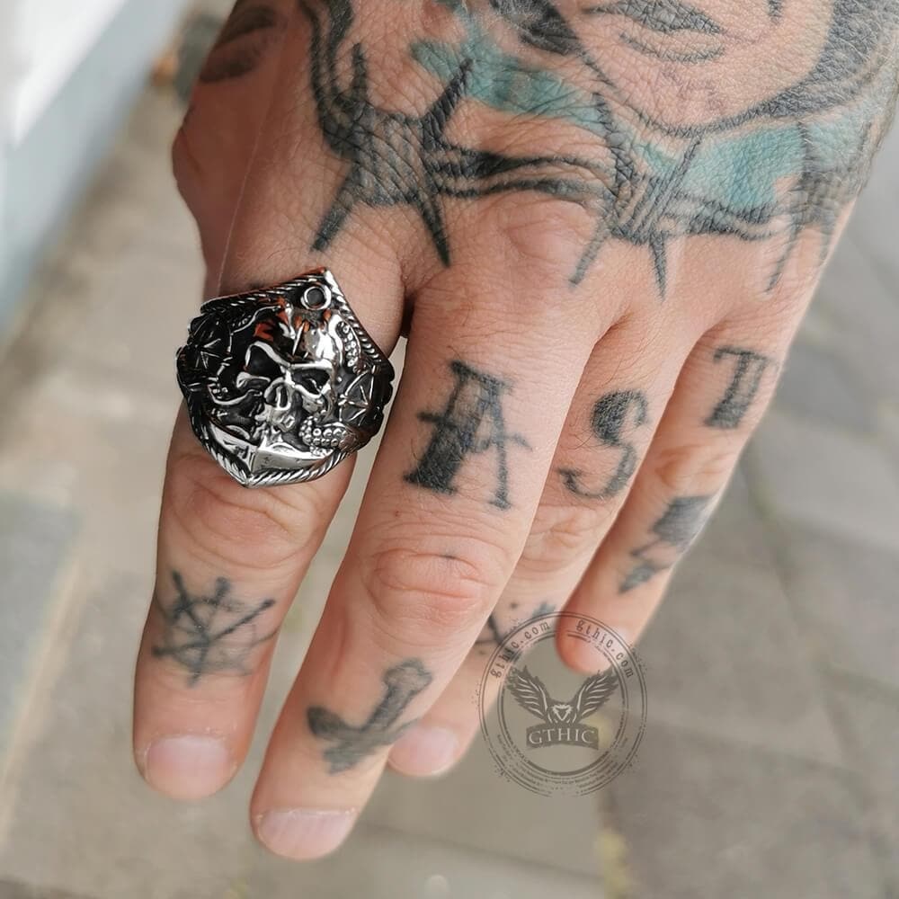 Kraken Octopus Stainless Steel Skull Ring-xinru shop