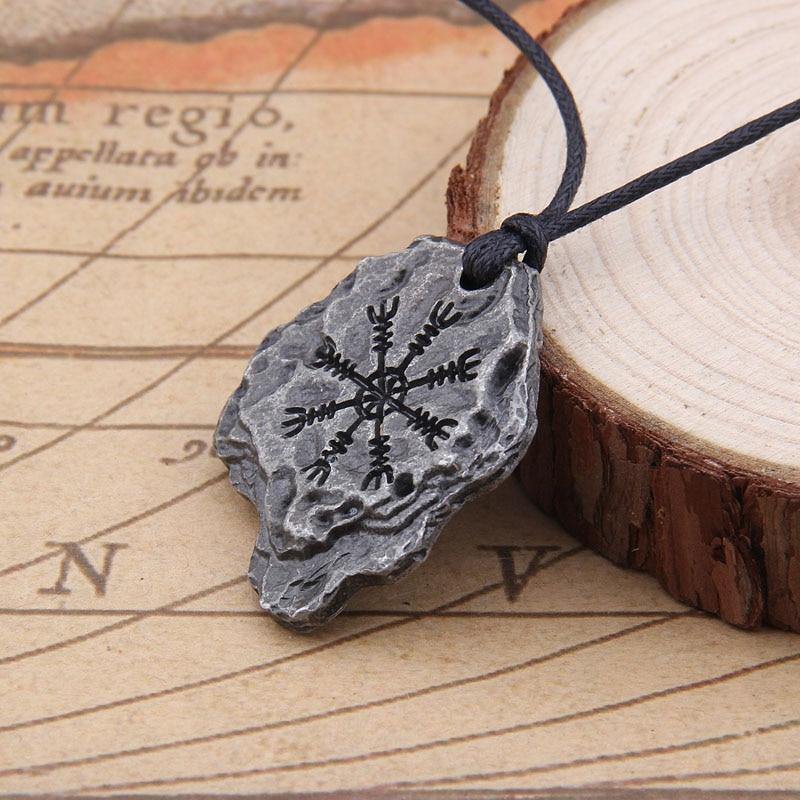 Unisex Viking Aegishjalmr Helm Of Awe Pendant Necklace-xinru