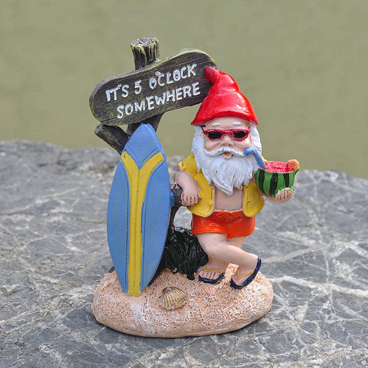Summer Surf Gnome Garden Statue Little Resin Dwarf-xinru