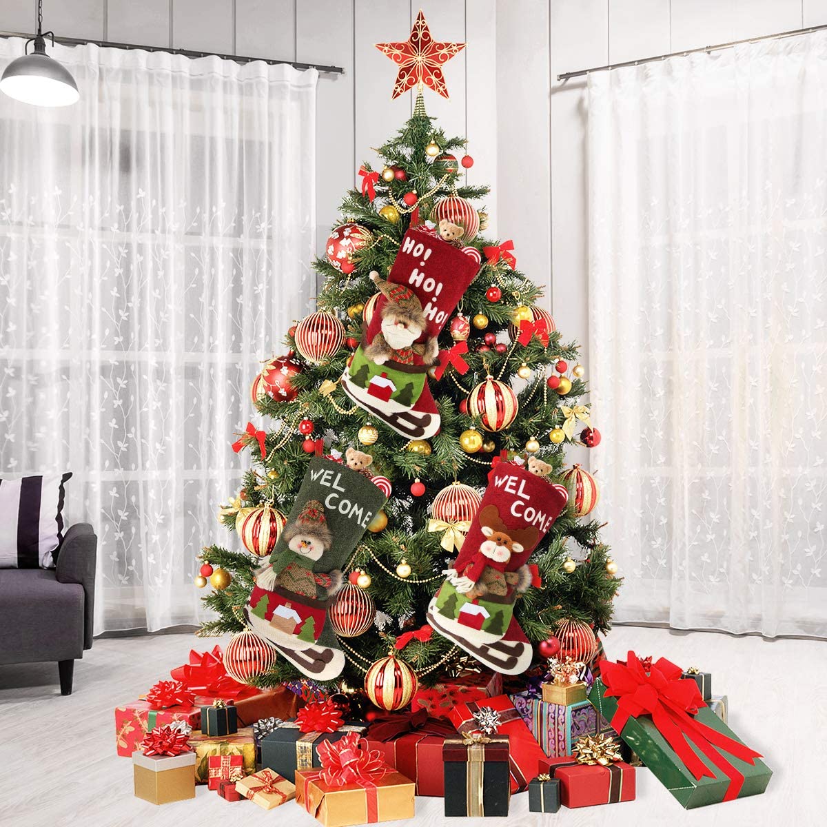 Christmas Stockings Candy Gifts Bag Hanging Ornaments Christmas Decoration-xinru shop