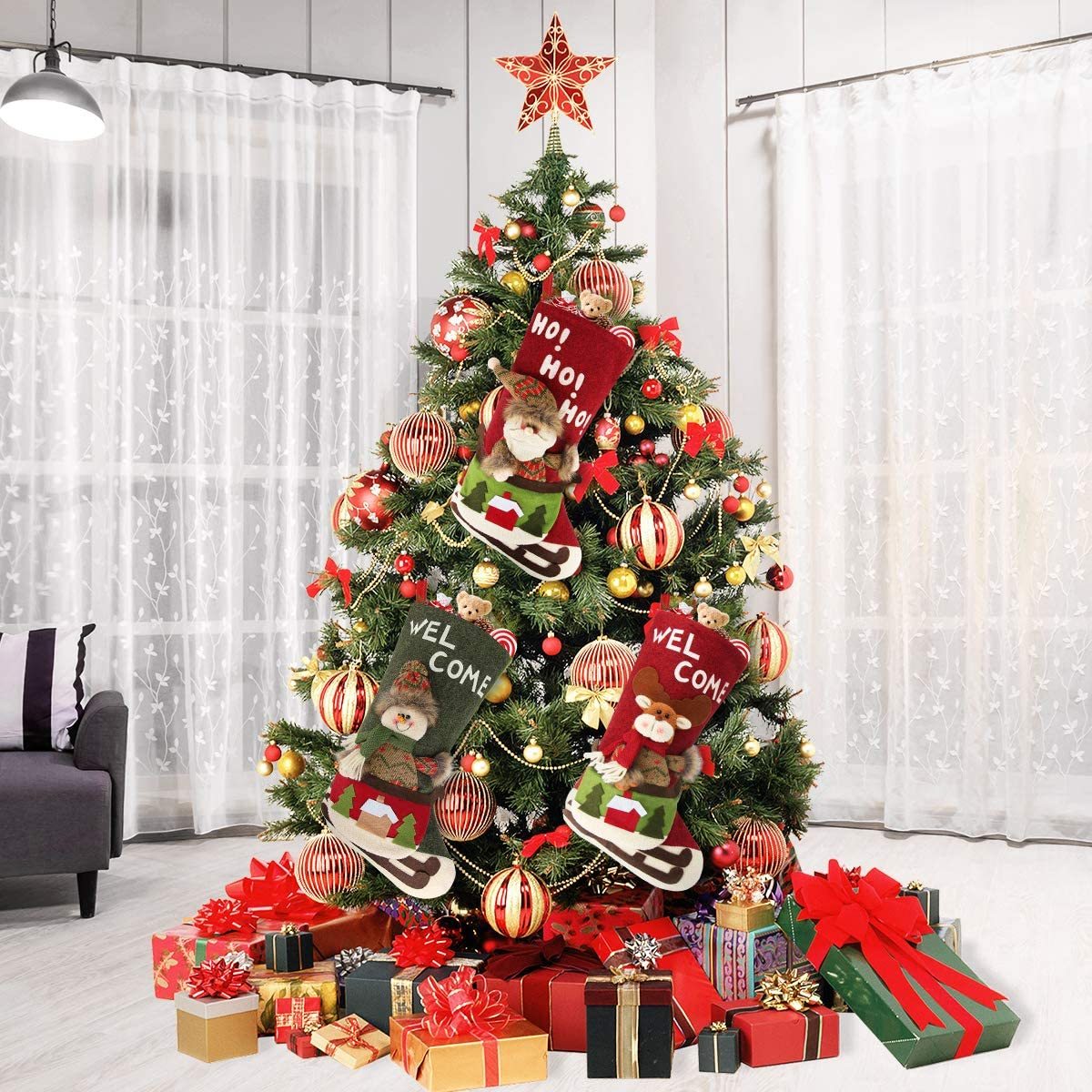 Christmas Stockings Candy Gifts Bag Hanging Ornaments Christmas Decoration-xinru shop