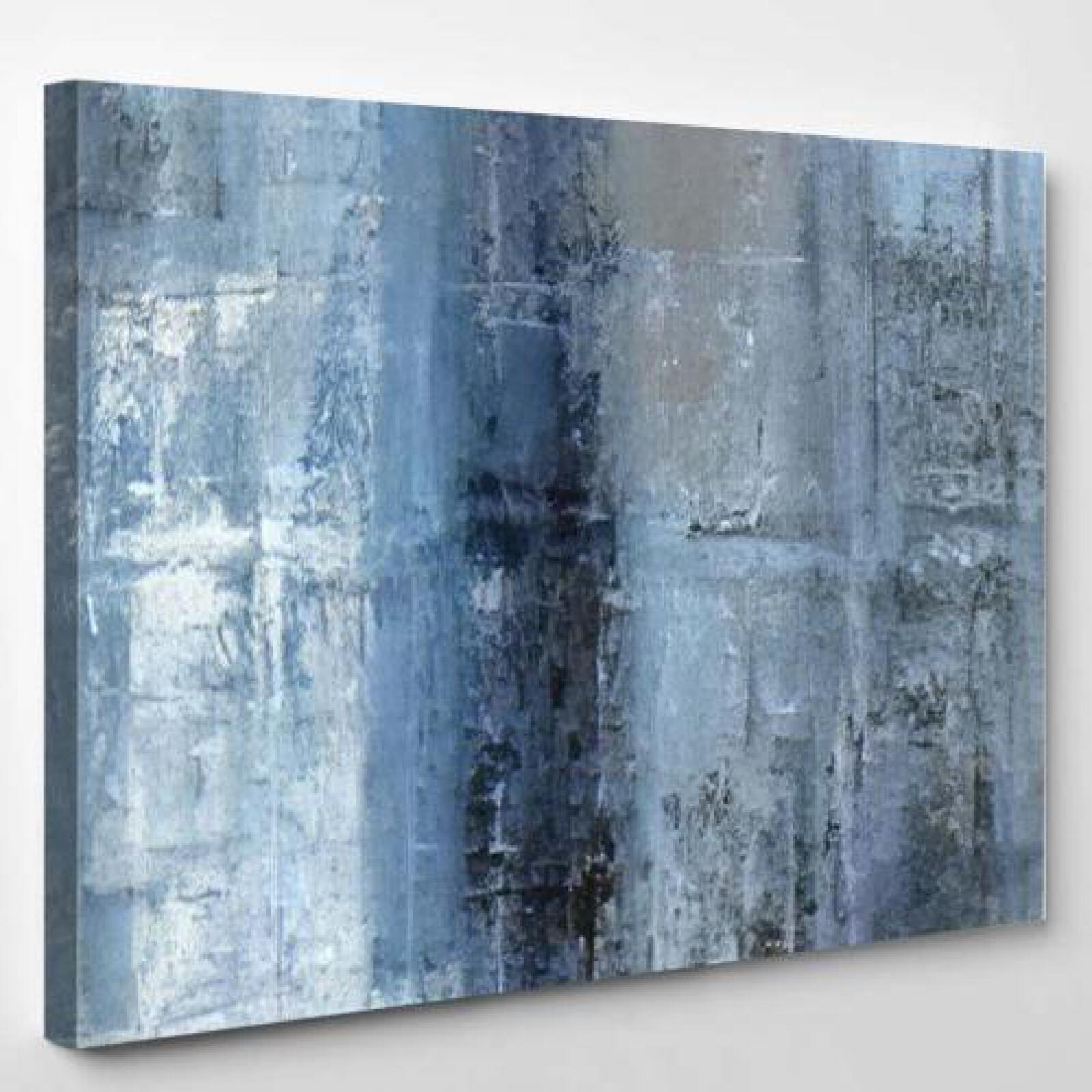 Blue Grey Abstract Art-xinru shop