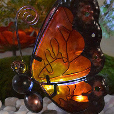 Solar Glass Butterfly Outdoor LED Decorative Garden Light-xinru
