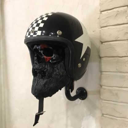 Motorcycle Helmet Skull With Beard Helmet Rack Gift For Bikers-xinru