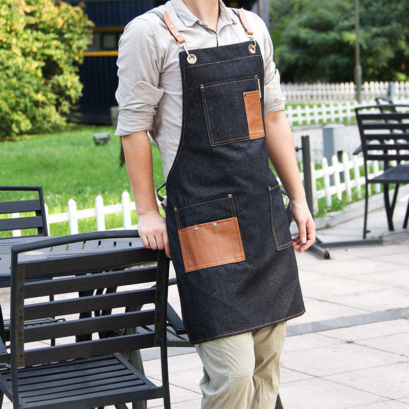 Adjustable Unisex Canvas Work Apron With Pockets-xinru