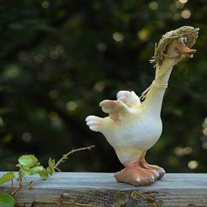Outdoor Garden Statue Rural Couple Duck Decorations-xinru