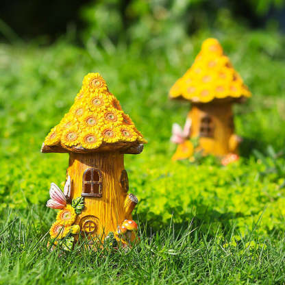 Solar Resin Tree House Outdoor LED Decorative Garden Light-xinru