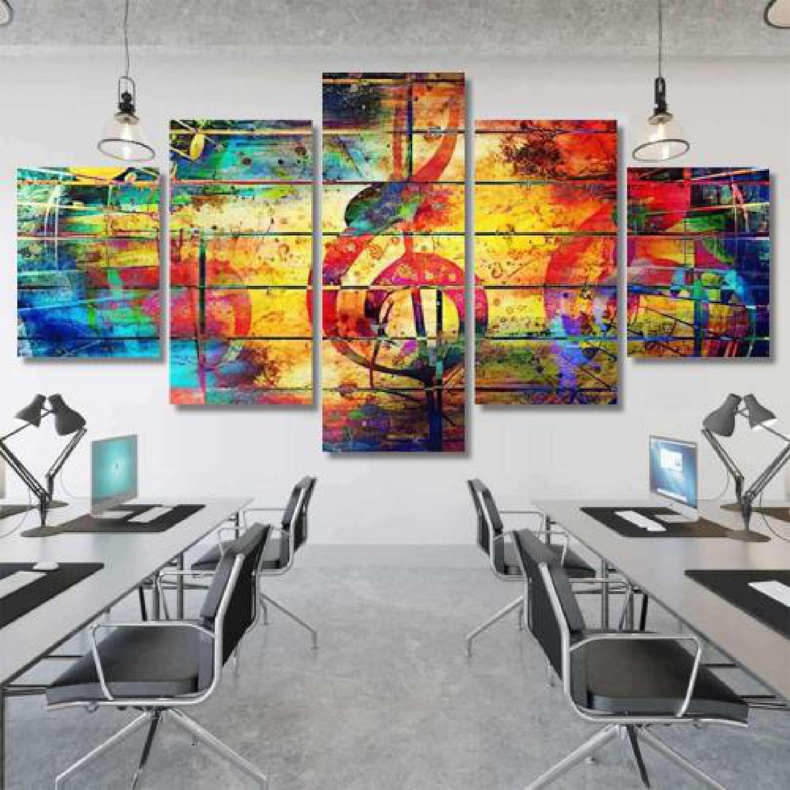 Beautiful Abstract Colorful Collage Music Notes-xinru shop