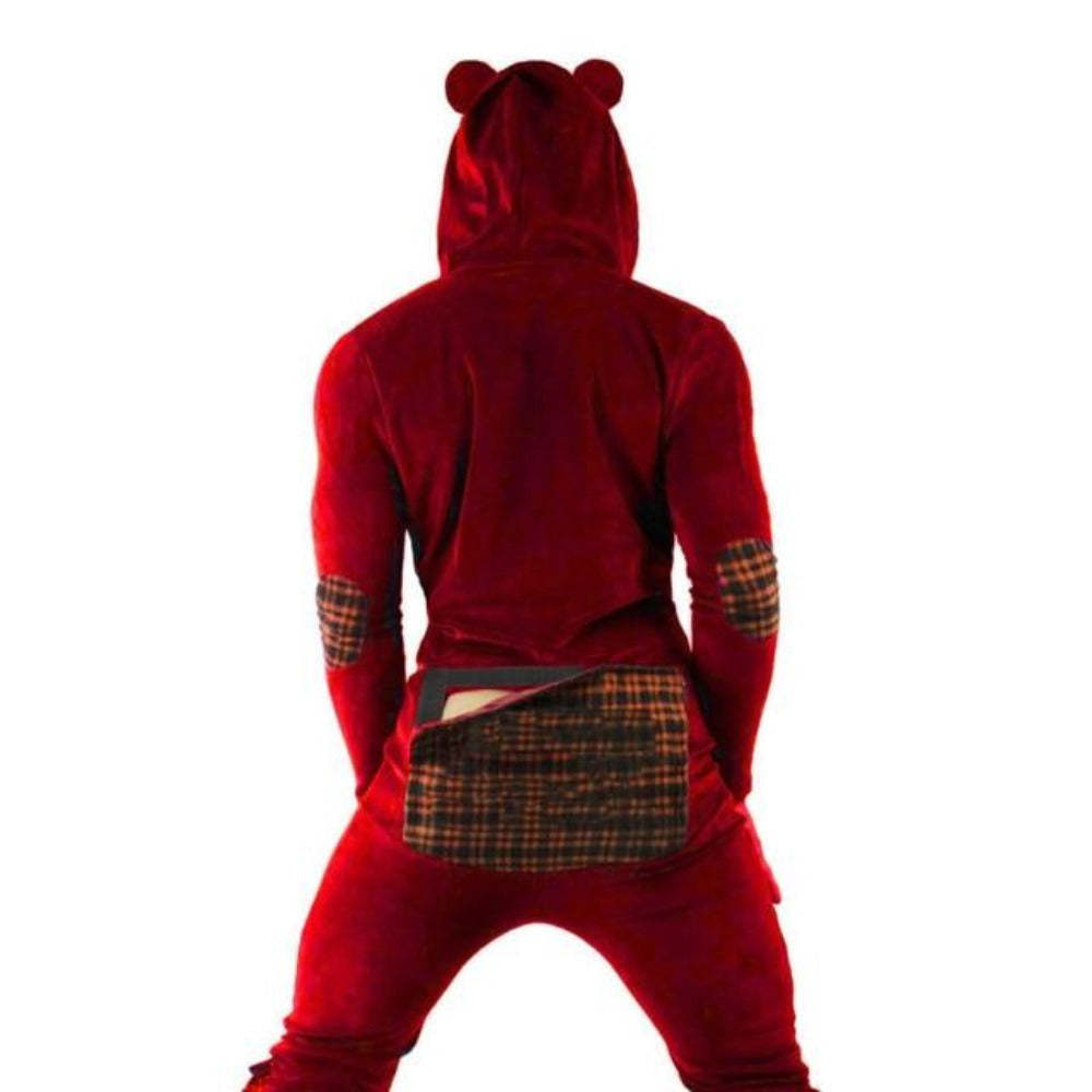 Unisex Bear Rompers Hooded Button Back Flap-xinru