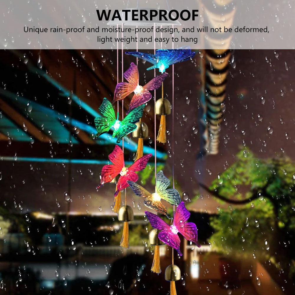 Solar Waterproof Color Changing Wind Chime Hummingbird Light-xinru