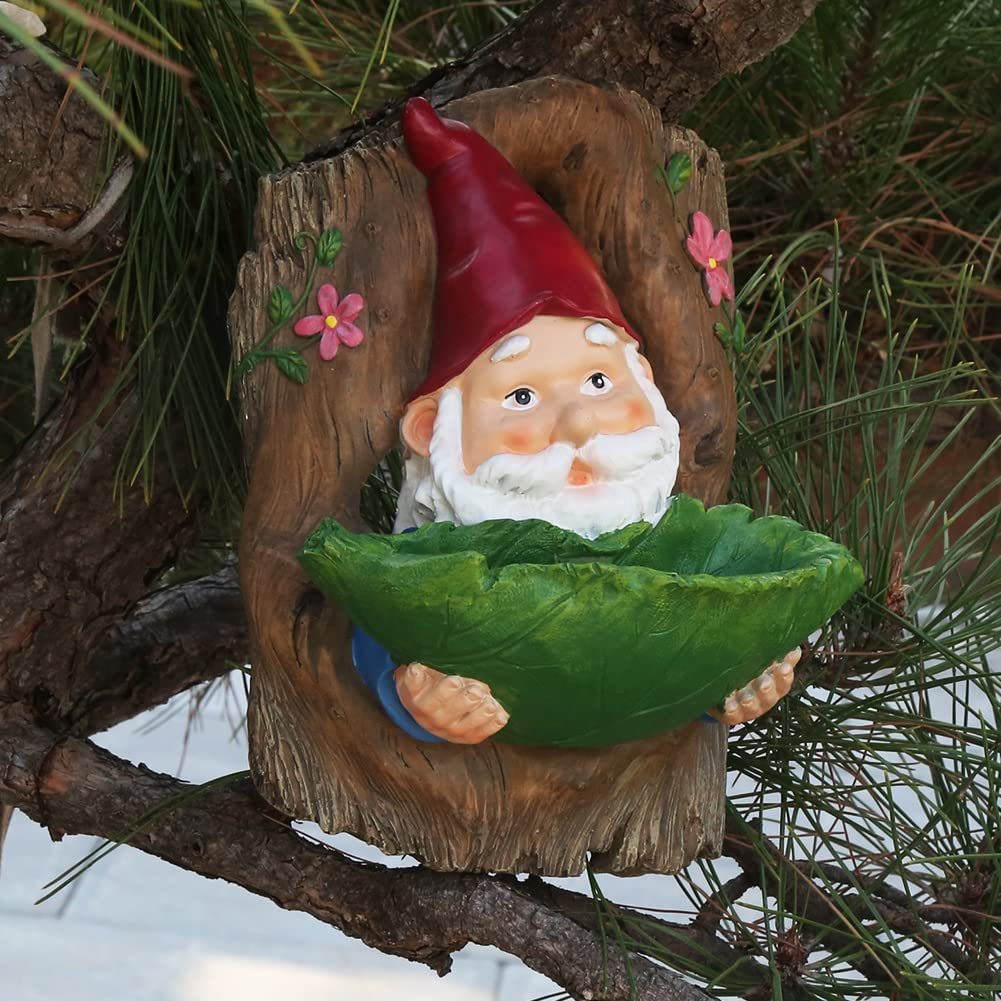 Garden Gnome Resin Statue Bird Feeder-xinru
