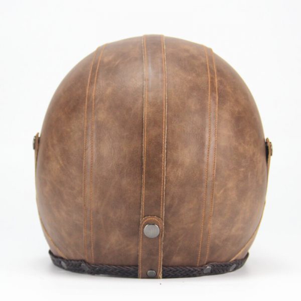Vintage PU Leather Harley Motorcycle Helmet-xinru