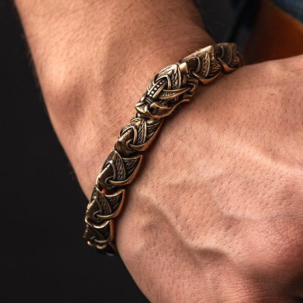 Jormungandr Bracelet - Bronze or Sterling Silver-xinru shop