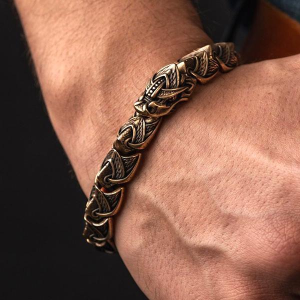 Jormungandr Bracelet - Bronze or Sterling Silver-xinru shop