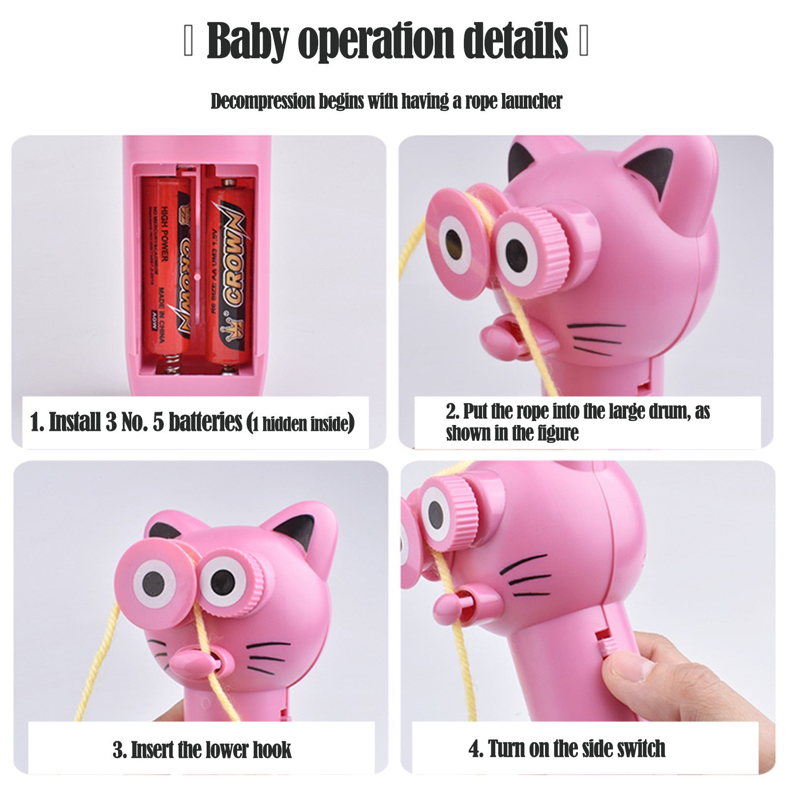 Zip String Rope Launcher Propeller Electric Toy-xinru