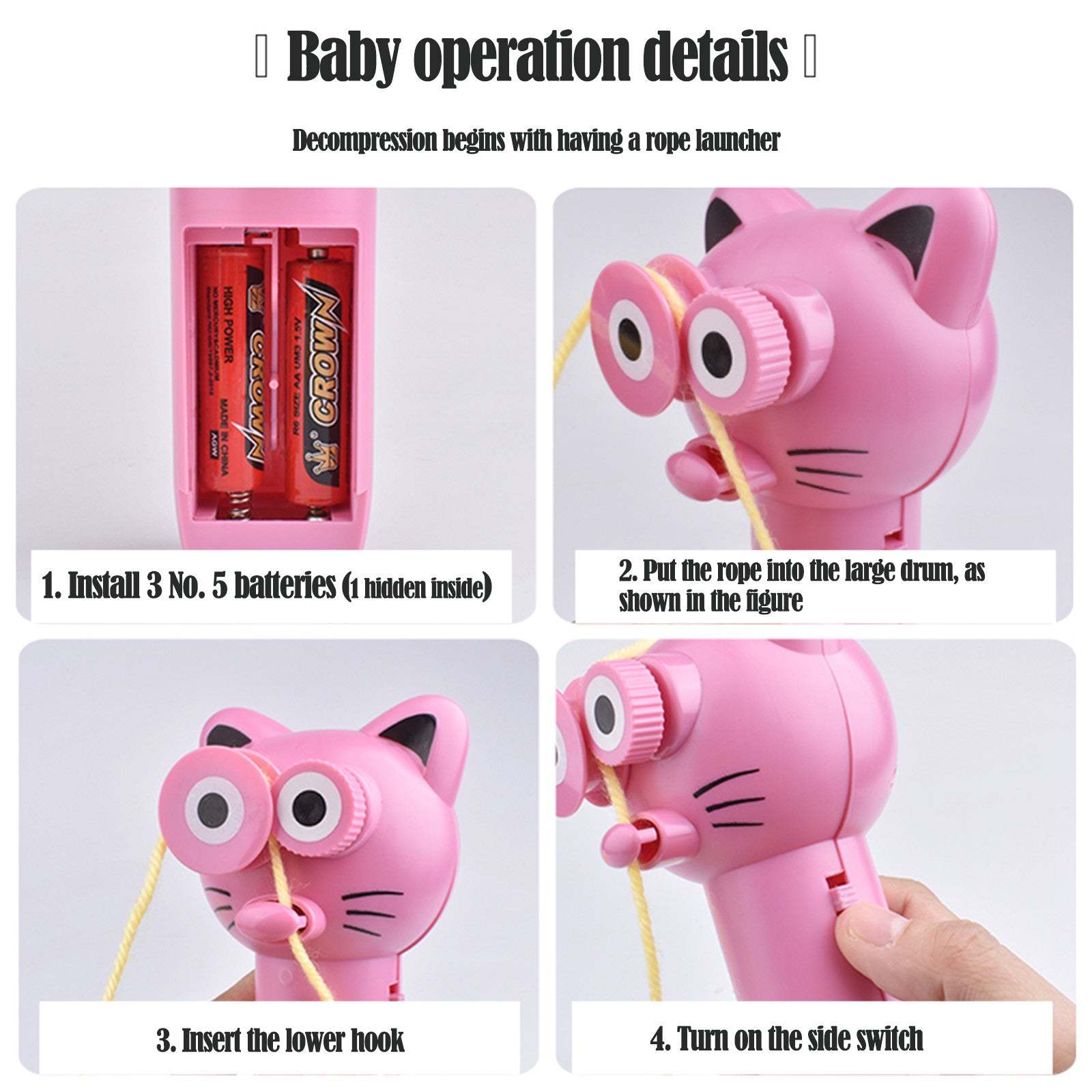 Zip String Rope Launcher Propeller Electric Toy-xinru