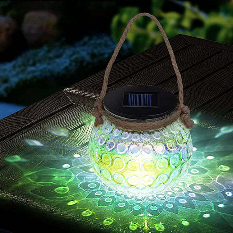Solar Cracked Glass Bottle LED Outdoor Decorative Hanging Light-xinru