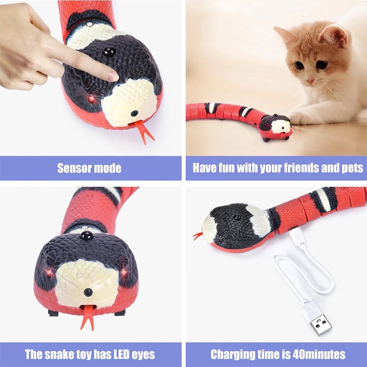 Smart Sensor Interactive Snake Toy For Cats-xinru