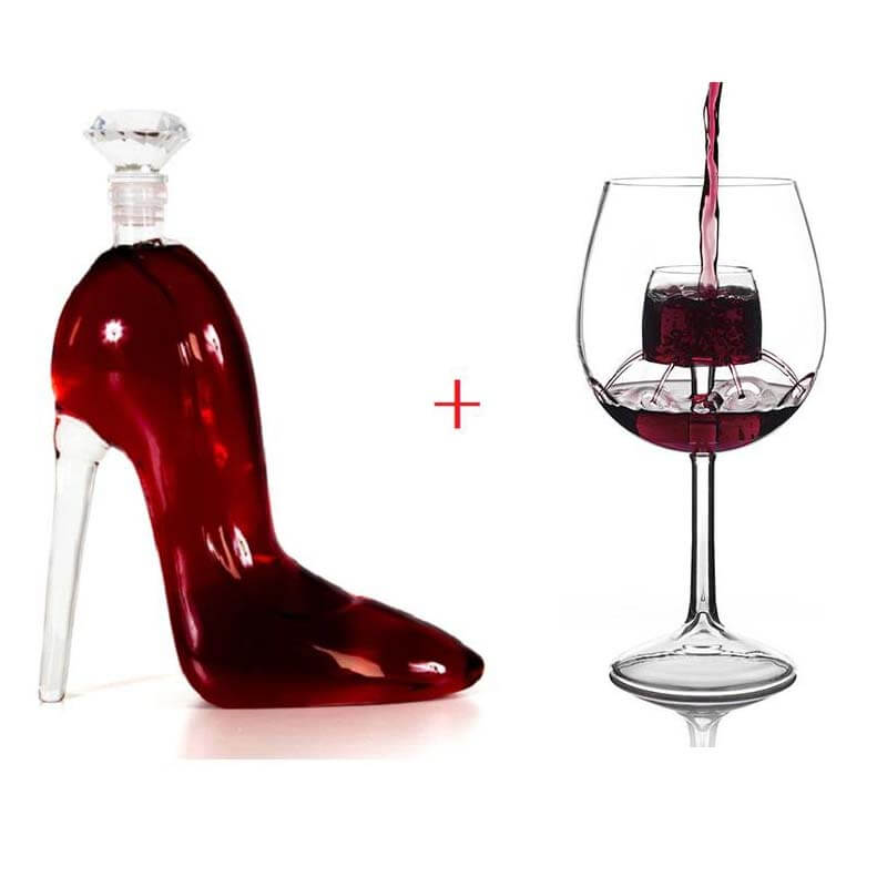 Glass High Heels Wine Container Vodka Wine Container Wine Pourer-xinru
