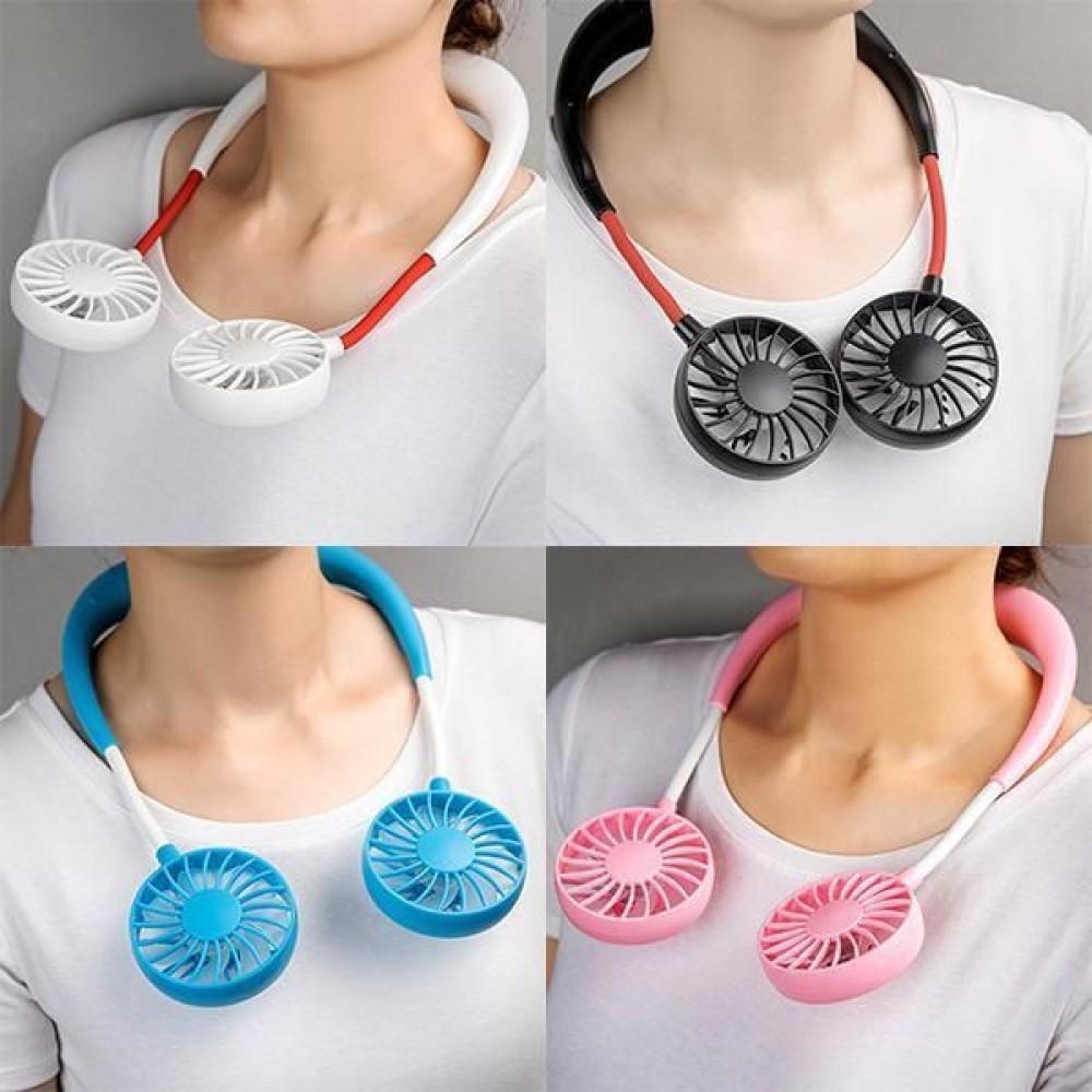 Portable Neck Rechargeable Hands-Free Personal Cooling Fan-xinru