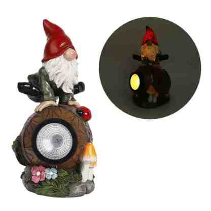 LED Landscape Light Drunk Gnome Splitting On A Wine Barrel-xinru