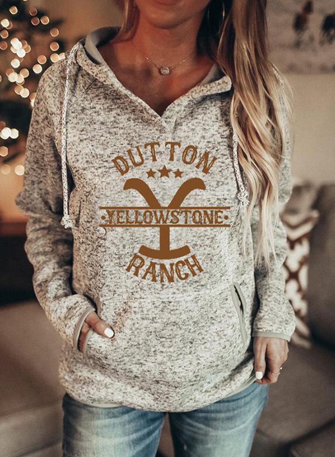 Ladies Yellowstone Film and Television Print Hoodie-xinru shop