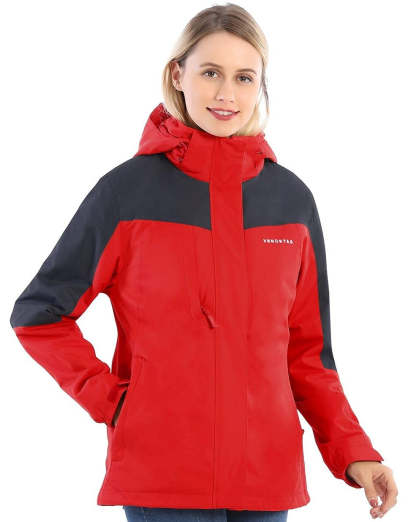 Women's 3-in-1 Heated Jacket with Battery Pack 7.4V-xinru shop
