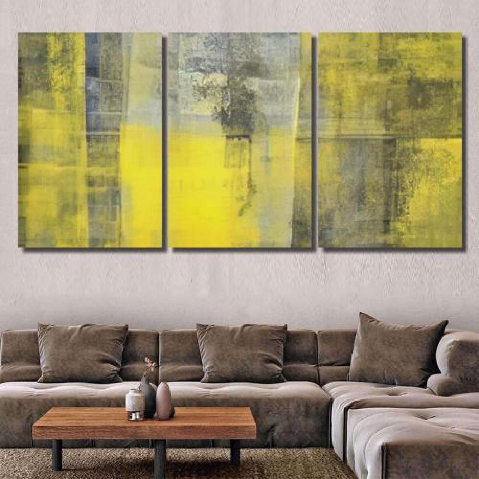 Black Yellow Abstract Art Painting-xinru shop